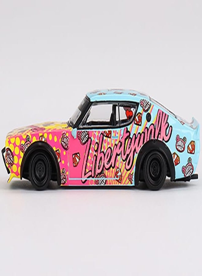 Mini GT Models Skyline Kenmeri Liberty Walk RHD (Right Hand Drive) Kuma Light Blue and Yellow with Graphics Limited Edition 1/64 Diecast Model Car by Mini GT MGT00698 - Image 2